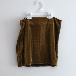 Wild Honey Gold Metallic Mini Skirt NWT